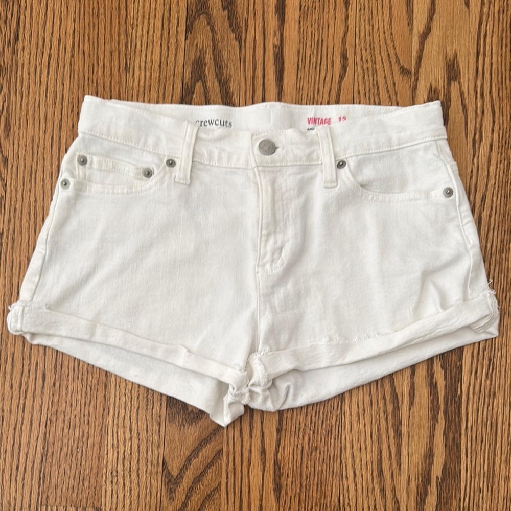 Crewcuts Girls’ White Denim Shorts